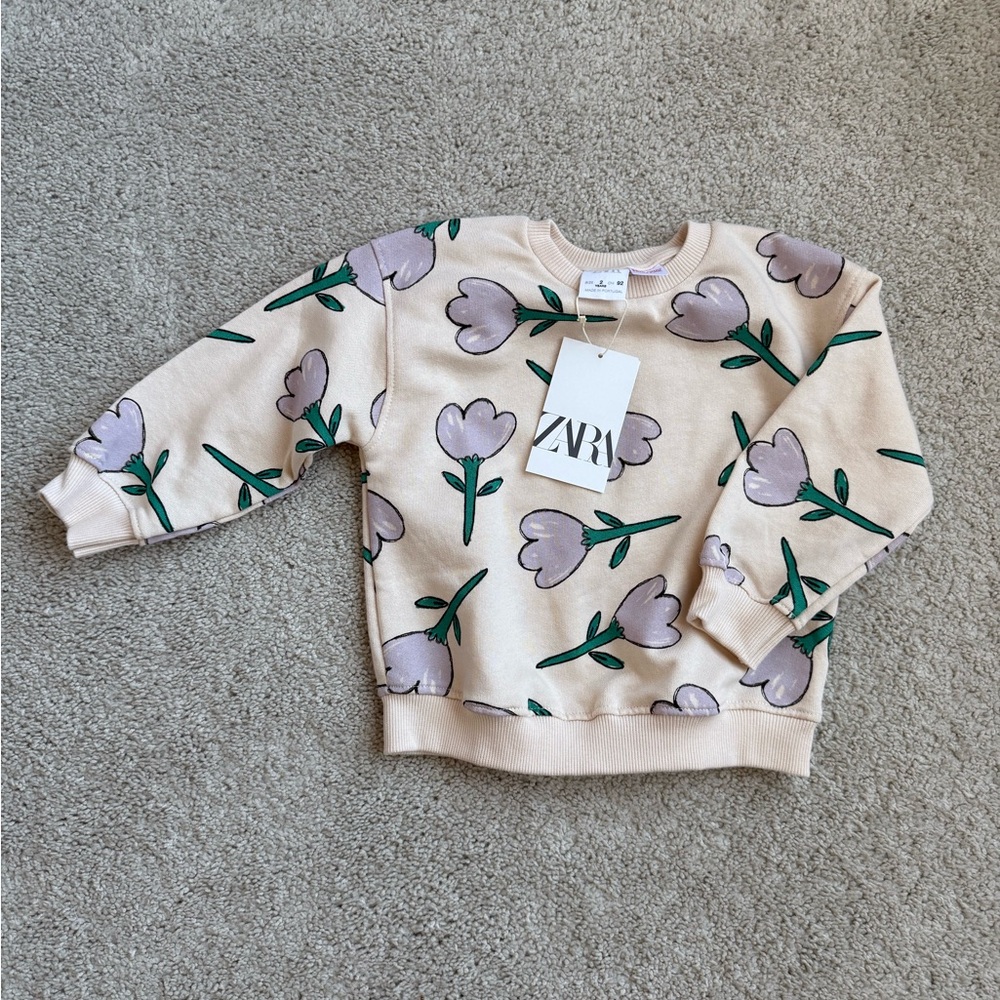 ZARA Floral Sweatshirt